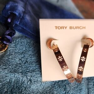 Tory Burch Rose Gold Hoop Earrings